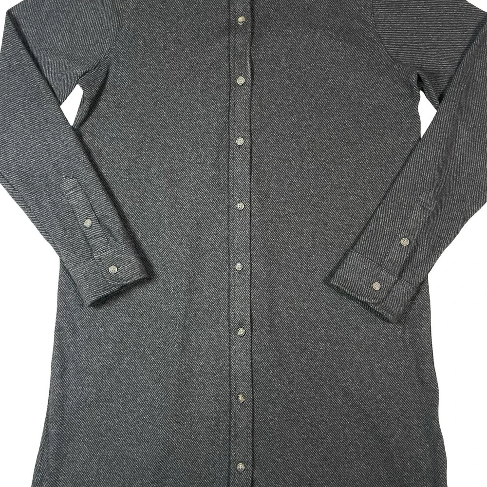 Faherty Shirt Dress Womens M Gray Legend Sweater Long Sleeve Button Front Knit - Picture 4 of 9